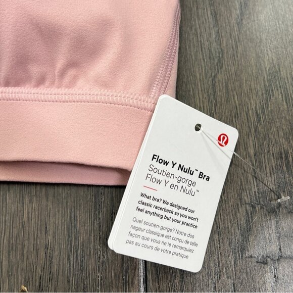 Lululemon NWT Flow Y Bra Nulu *Light Support, A–C Cups Pink Haze - Picture 4 of 10